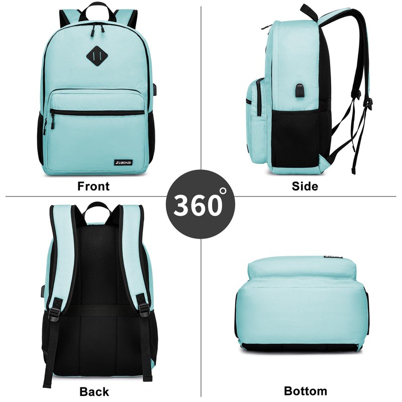 ZUBOND G55 Mochila para portátil, verde azulado, 15.6'', Mochilas Daypack