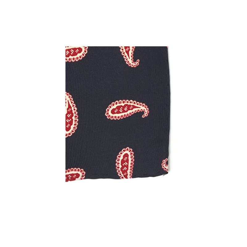 Beams Plus Bandana Handkerchief, Paisley Print, Silk Chief, Men's, navy