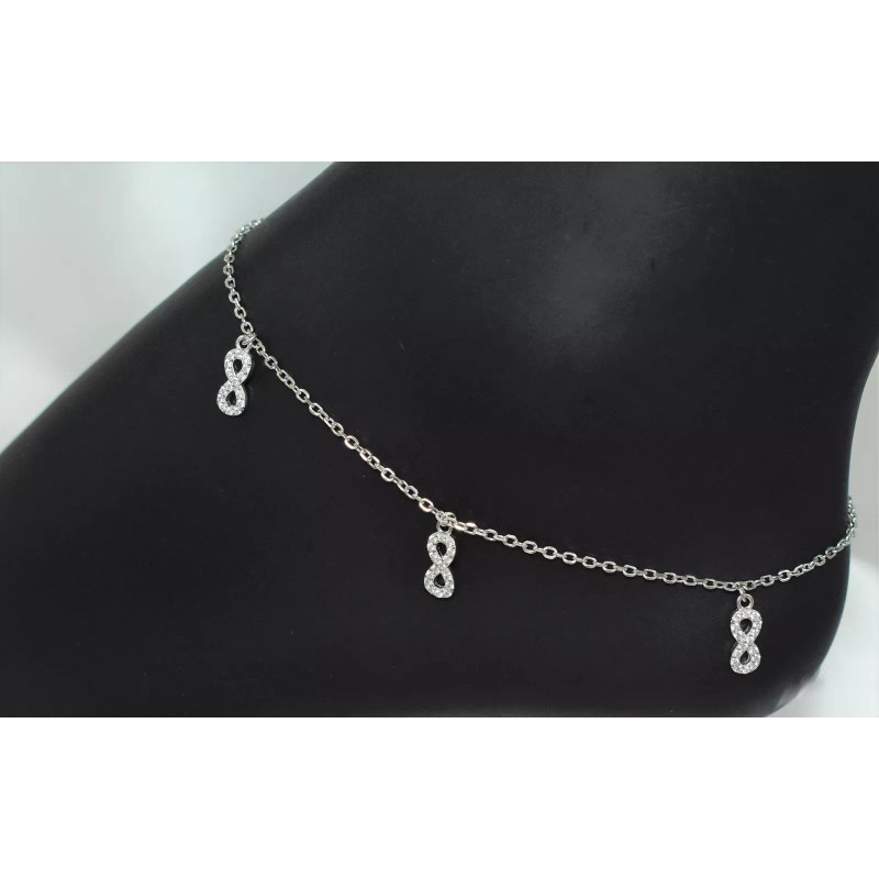 BrazilAJ Infinity 925 Sterling Silver Anklet