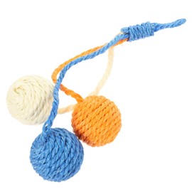 BESTOYARD Cat Toy Sisal , Tricolor Hanging Cat Balls Hanging Cat Indoor Cat Kitten Scratch Cat Scratch Handmade Cat Scratcher Interactive Toy for Cats