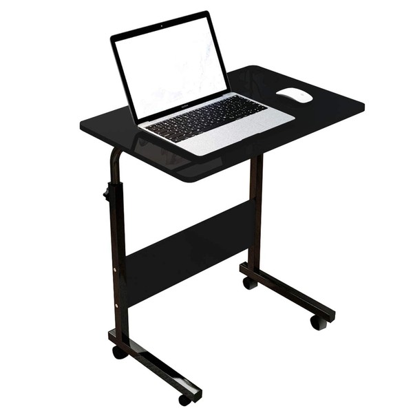 SogePower Adjustable Mobile Bed Table, Laptop Computer Stands Desks Student Portable Laptop Cart Desk(23.6 inches, Black)
