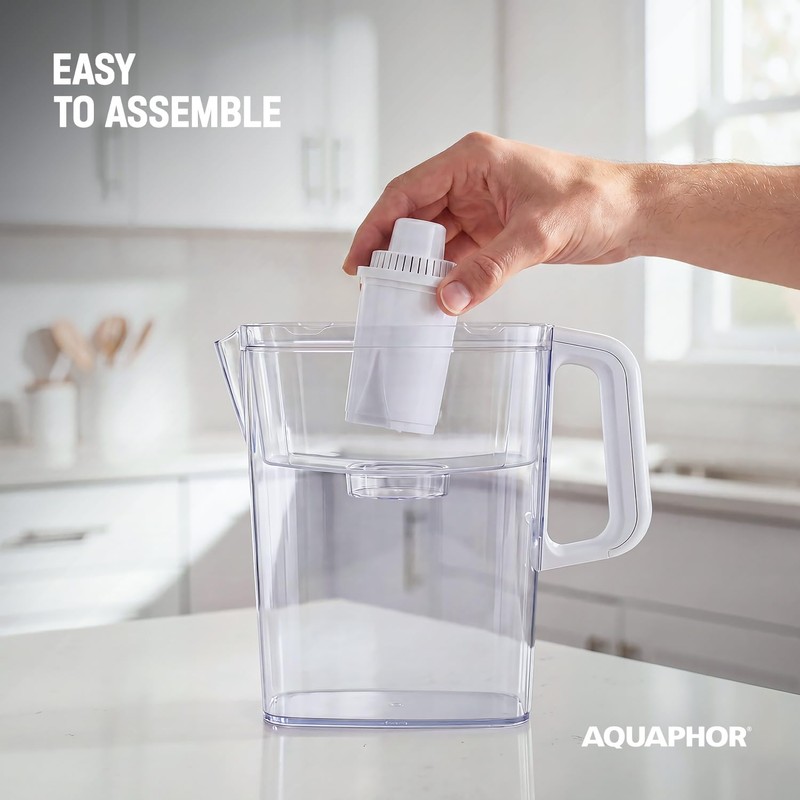 AQUAPHOR 5 Cup Compact Water Filter Pitcher with 1 x