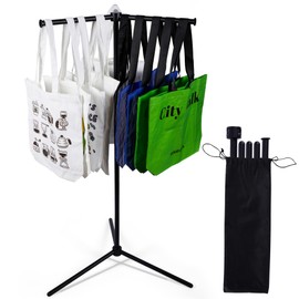 DECORDEEP Shopping Bag Rack, Tote Bag Holder Stand for Vendors, Metal Stand for Retail Store, Craft Fairs, Boutique, Trade Show