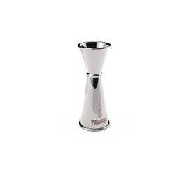 Prepara Barware Stainless Steel Double-end 5-Measurements Cocktail Shot Jigger, 1/2 oz to 2 oz, silver