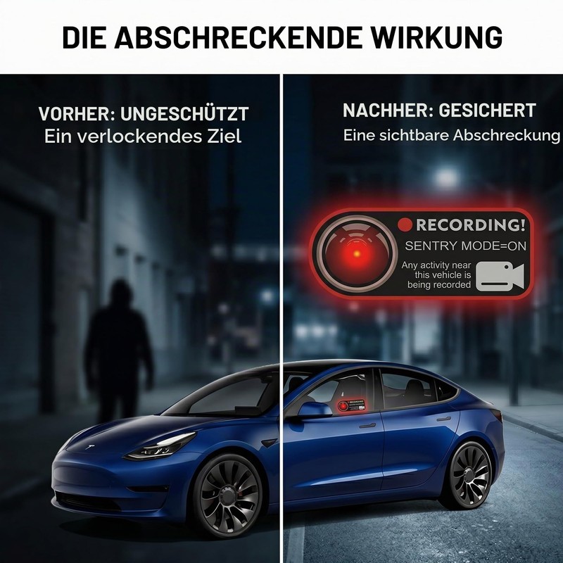 TAHJOS Pack of 4 Warning Dash Cam Recording Window Stickers,