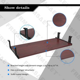 FRMSAET Furniture Accessories Office Product Suits Hardware 20/24/30 inches Keyboard Drawer Tray Wood Holder Under Desk Adjustable Height Platform. (30 inches, Mahogany)