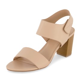 CUSHIONAIRE Women's Talent cut out heel sandal +Memory Foam and Wide Widths Available, Sand 9