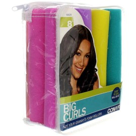 Conair 4 Pack Conair Foam Rollers Big Curls Hair Rollers, One Size, Assorted Colors,...