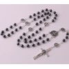 HanlinCC 6mm Hematite Stone Black Beads Catholic Saint Benedict Rosary