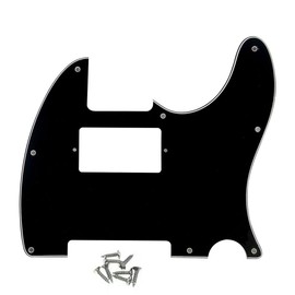 ROZILO 8 Hole Tele Pickguard Guitar Humbucker Pick Guard Fit USA/Mexican Fender Standard Telecaster Black 3 Ply