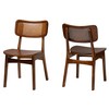 Baxton Studio Tafari Dining Chairs, Set of 2, Walnut Brown/Light
