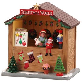 Lemax CHRISTMAS MARKET - CHRISTMAS WORLD BOOTH, B/O (3V)