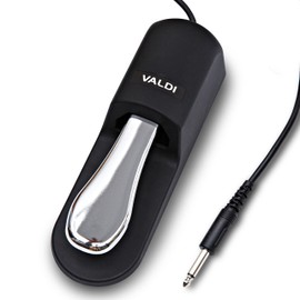 VALDI BP-3 Sustain Pedal - Universal Pedal for Keyboard Piano, Digital Pianos, MIDI Keyboards & Synths - Conversion Switch for All Brands - 1/4'' Jack, Anti-Slip Design, Extended Cable (BLACK)
