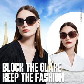 Joopin Foldable Sunglasses Women's Polarised and Large Glasses Brown UV400 Protection Oversized Classic Folding Glasses Vintage (Retro Colour Gradient Brown), Foldable colour gradient brown