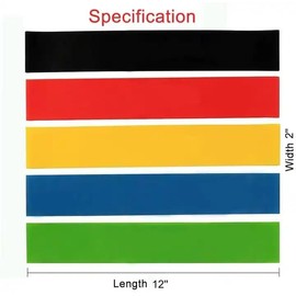 Resistance bands exercise bands - Set of 5 - Mini-loop workout bands - 100% natural latex - for men women fitness yoga pilates physiotherapy rehabilitation arms legs chest home