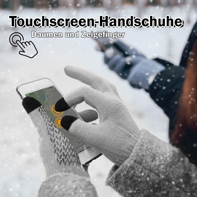 ineepor Alpaca Gloves Men Women Double Layer Touchscreen Thermal Warm