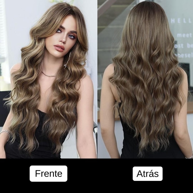 GAIBMAX - Pelucas para mujer cabello aspecto natural, peluca de