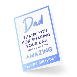 Funny Birthday Cards for Dad | Birthday Cards for Dad | Greeting Card Him | Thanks for Sharing My DNA Amazing | Comedy Humour Joke | CBH183