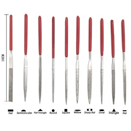 YDHfdc 10 Pcs Diamond File Set Mini Diamond Needle File Set Suitable for DIY Craft Projects Sanding Wood Carvings and Jewelry - 4"