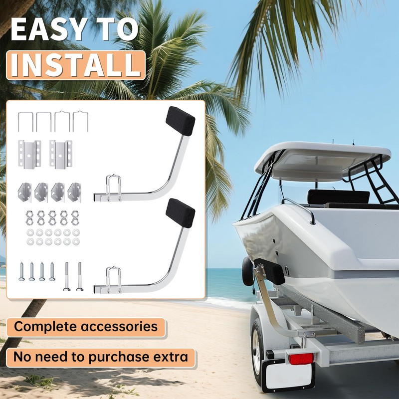 ECOTRIC Boat Trailer Guide 2 Foot Bunk Board Guide-On Rails