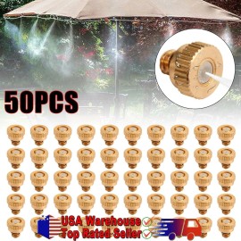 MadHornets 50X Brass Misting Nozzles Water Mister Sprinkle For Cooling System 0.012" 10/24