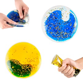 DECHUNDA Sensory Toys Calming mats: Liquid Fusion Activity mat Water Sensory pad Sensory Toys for Autistic Children Round Set of 2