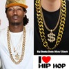 MEDOJO 80 90s Hip Hop Costume Outfit Kit Fake Golden
