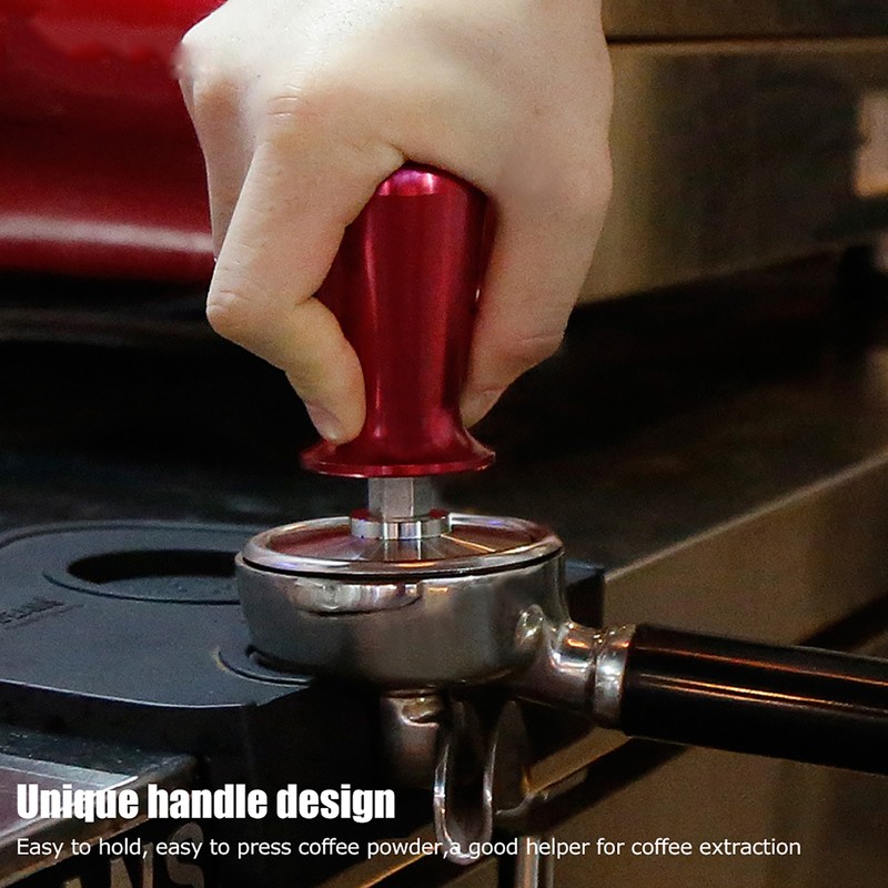 57.5mm Stainless Steel Coffee Tamper Flat Base Elastic Coffee Bean