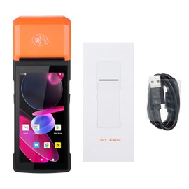 Handheld Android 13.0 POS Receipt Printer PDA Terminal Support 1D Barcode Scanner and 2D Scanning Head 4G NFC Card Reading WiFi BT Communication with 5.5 Inch Touchscreen 58mm Width Thermal Label Printing for Supermarket Restaurant Warehouse Retail Inven