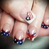 4th of July Press on Nails French Tip Fake Nails