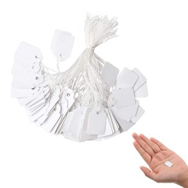 500 Pieces Price Tags,White Strung Tags Paper Marking Tags,Strung Labels for Jewelry Display Price Ticket Gift Luggage Tag with with String,23x13mm