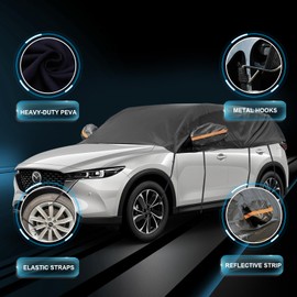 ARCMARSHBAN Half Car Cover Sunroof Cover, Heavy Duty Car Cover, Car Window Cover Car Windshield Cover, Half Car Cover Top for SUV Length 184'' to 200'' Black.