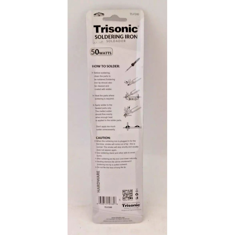 TRISONIC 50W SOLDERING WELDING IRON TOOL 110V-120V ELECTRIC NEW #