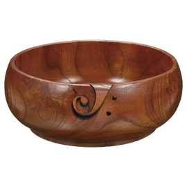 YOKIVE Wooden Yarn Bowls for Crochet Bamboo Yarn Knitting Bowl for Mother Grandma Women Lover, 7.1" x 3"