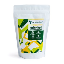 Extraherbos Eritritol Puro | Endulzante 100% natural Ideal para Alimentos y Bebidas | Keto-Friendly 0 Calorías, 400g