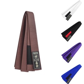 TWISTER Jiu Jitsu Cinturón | Cinturón BJJ de 1.5 pulgadas de ancho | Parche tela de alta calidad | Cinturón de 9 costuras, Marrón, A4