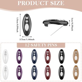 HRXMS 12Pcs Hijab Pins for Women Muslim - Colorful Plastic Pins for Scarves, Hijabs, Shawls - Rustproof Non-Slip Hijab Clips