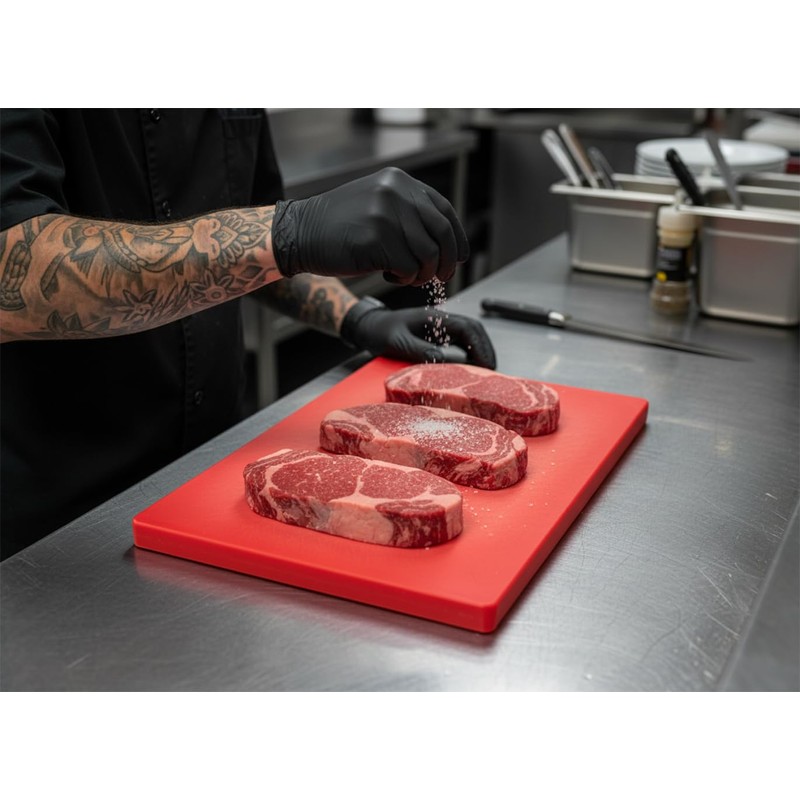 18 x 12 Red Plastic Cutting Board, 1 Inch Thick