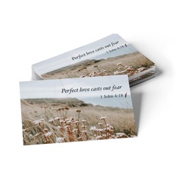 Pass It On Scripture Cards, Encouragement, 1 Jn 4:18 - Pack of 25 Inspirational Christian Cards with Scripture Encouragement, Bible Verse Cards For Devotional, Bible Study, Memorization & Greetings