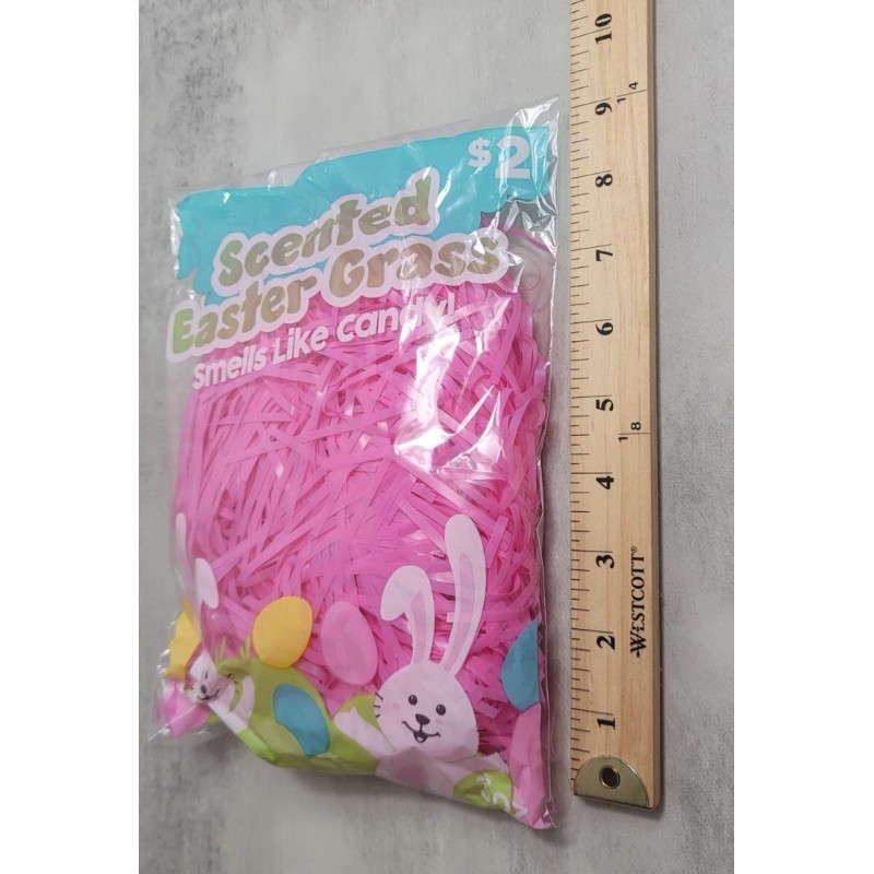 Easter Basket Grass Plastic Pink Scented Candy Christmas Filler Discontinued