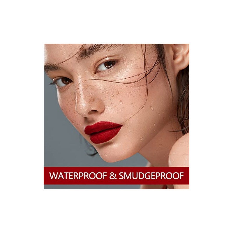 MAKI YIKA- Lápiz labial rojo para mujer, color duradero, sin