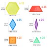 Odoorgames 140 Pcs Translucent Plastic Pattern Blocks,Shape Blocks,Tanagram Puzzles for