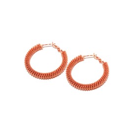 Vestopazzo Copper Plated Hippie Hoop Earrings, Nickel Tested, Craftsmanship, MRG3001, Taglia unica, Copper Plated, No Gemstone
