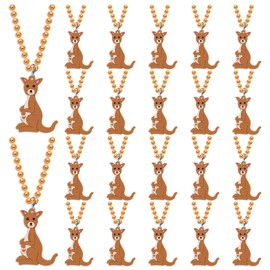 KeeStar 24 Pack Kangaroo Necklace Party Favors for Woodland Animal Themed Baby Shower, Birthday Party Goodie Bag Fillers, School Carnival Rewards, Photography Props, Home Decorations, Classroom Prize