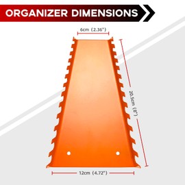 Reniteco 52 Pack Metal Wrench Organizers - Premium Wrench Holder Trays, Wall-Mounted Storage Solutions for Efficient Wrenches Organization(4 Orange)