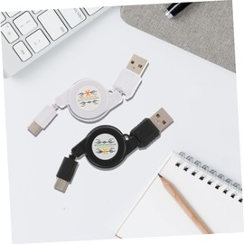 jojofuny 8pcs Retractable Type- Charging Cable Flexible for Safe Charging Data Transfer Compatible Devices