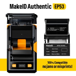 Makeid EP53 Flag Labels, P-Flag Pre-Sized Label Tape with Ribbon Cartridge for Indoor/Outdoor Wire and Cable, DatoCom Labeling - for EP53 Portable Industrial Label Maker