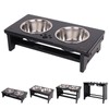 HTB Elevated Dog Bowls,Raised Dog Bowl Stand with 2 Stainless