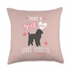 Just A Girl Who Loves Poodles Black Poodle Throw Pillow
