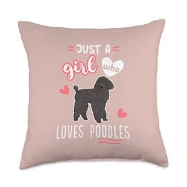 Just A Girl Who Loves Poodles Black Poodle Throw Pillow